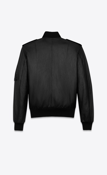 bomber jacket in slouchy leather